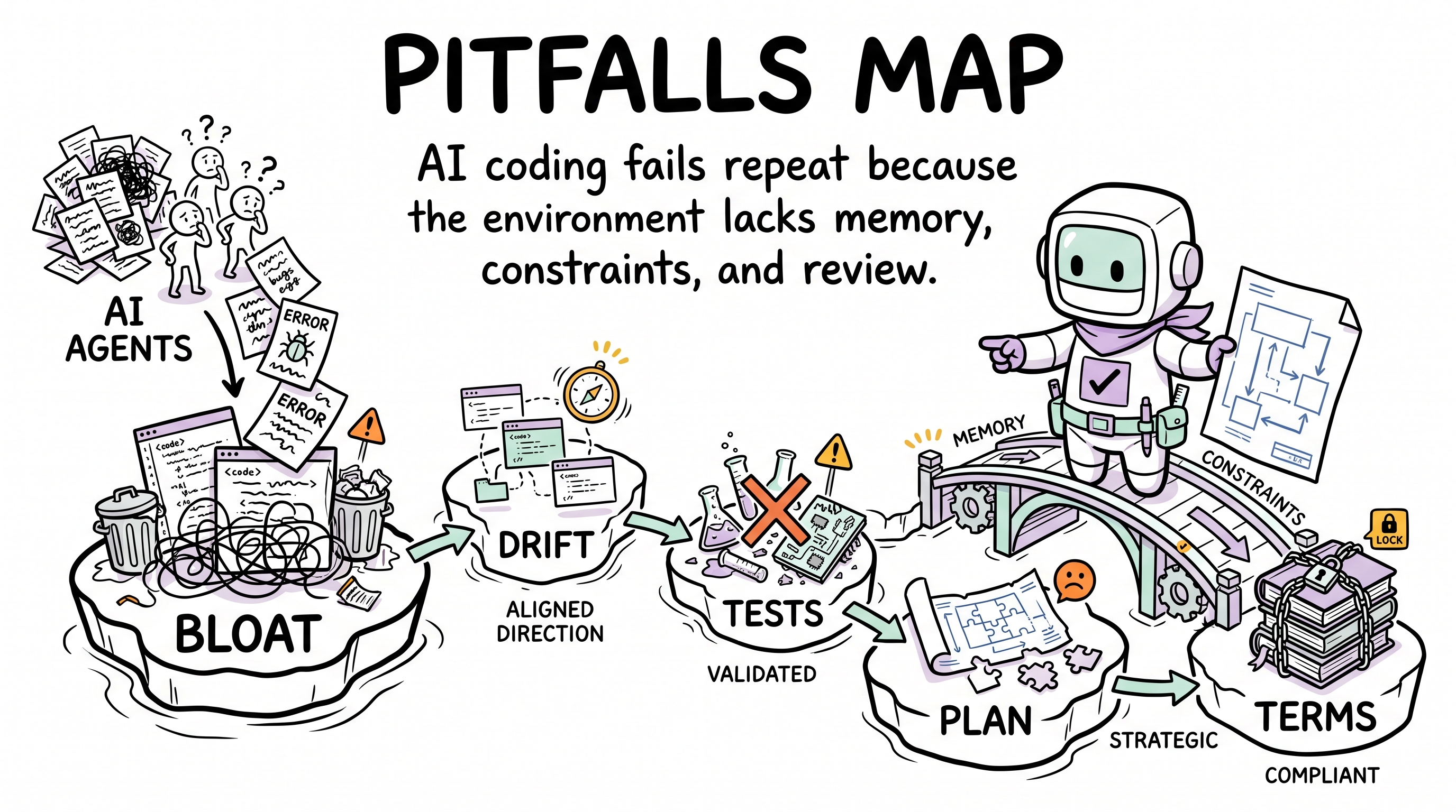 Comic explainer: Archon user journey pitfalls map