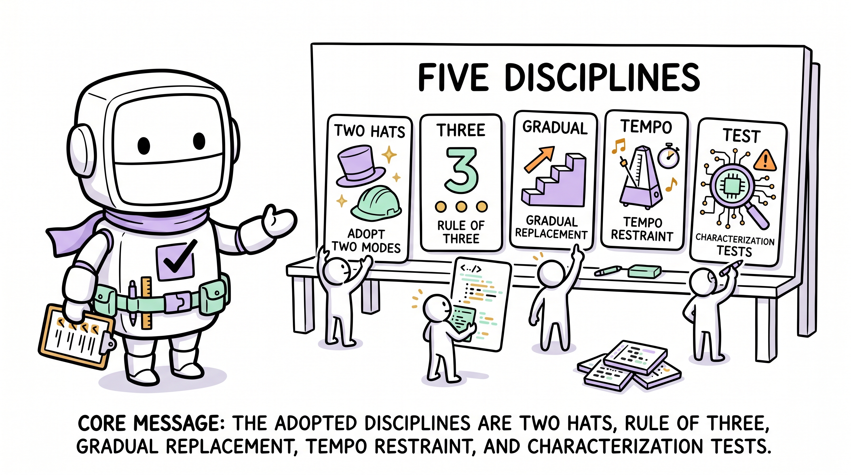 Comic explainer: five adopted refactoring disciplines