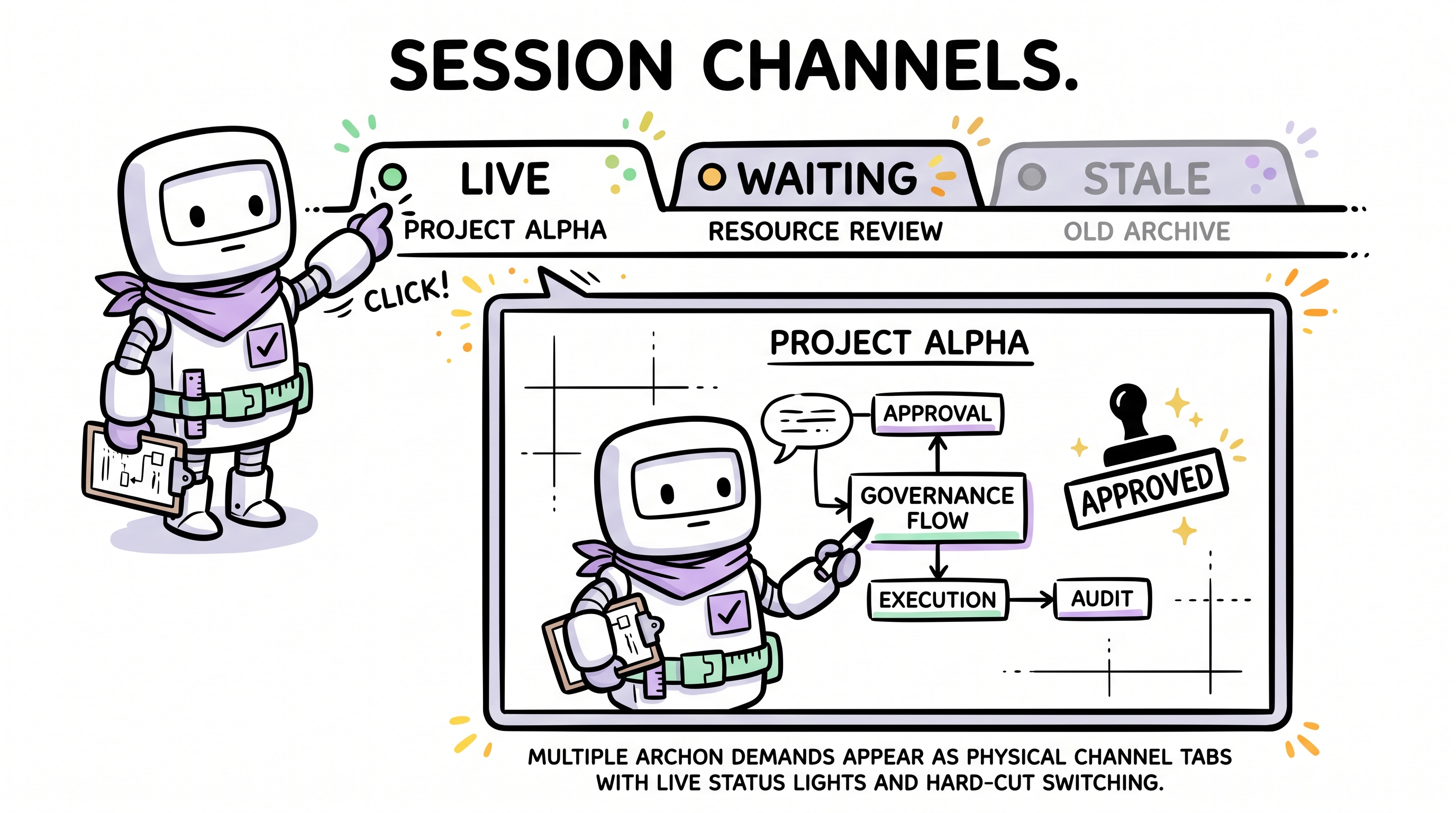 Comic explainer: multi-session channel switcher