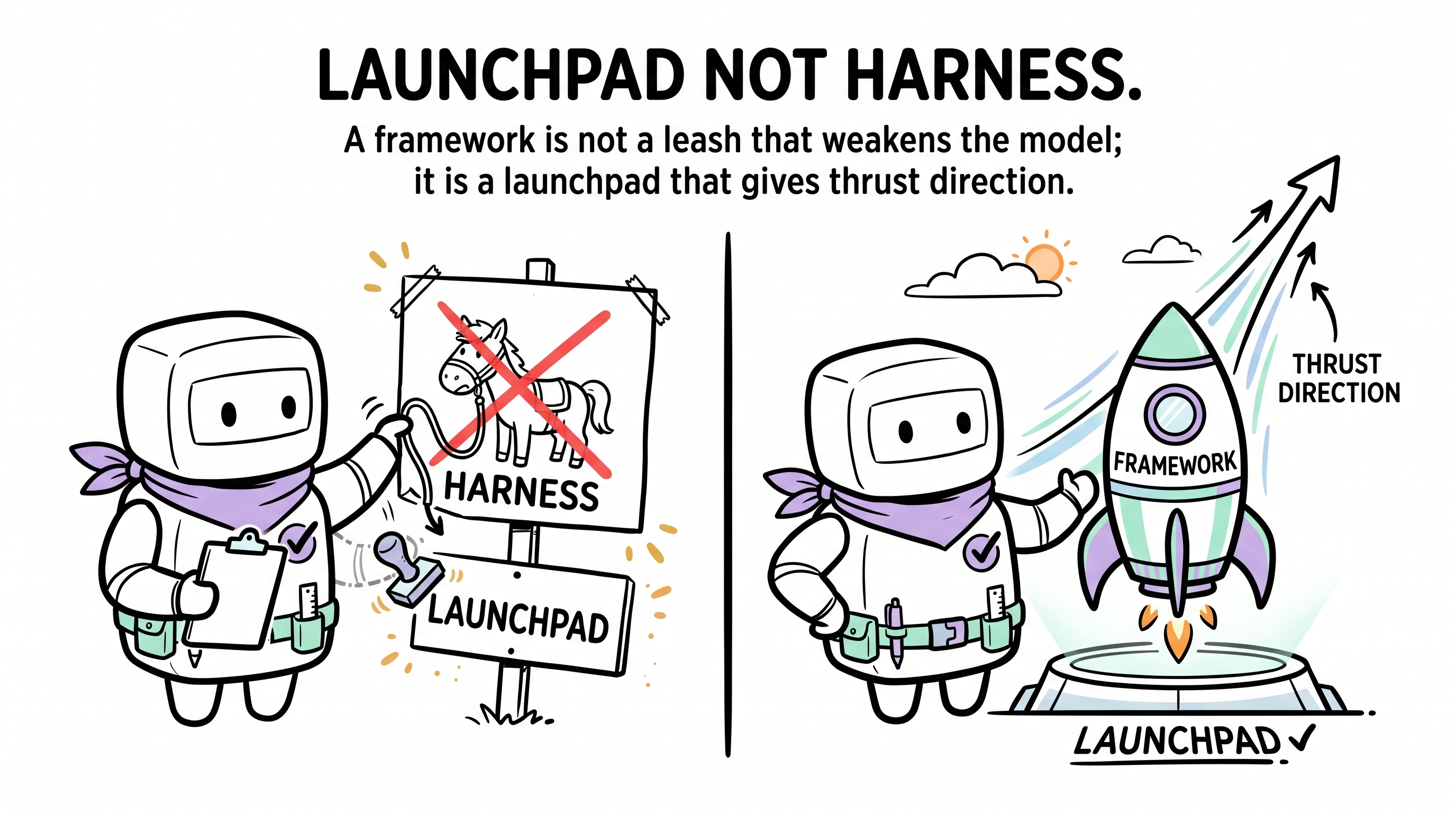 Comic explainer: launchpad not harness