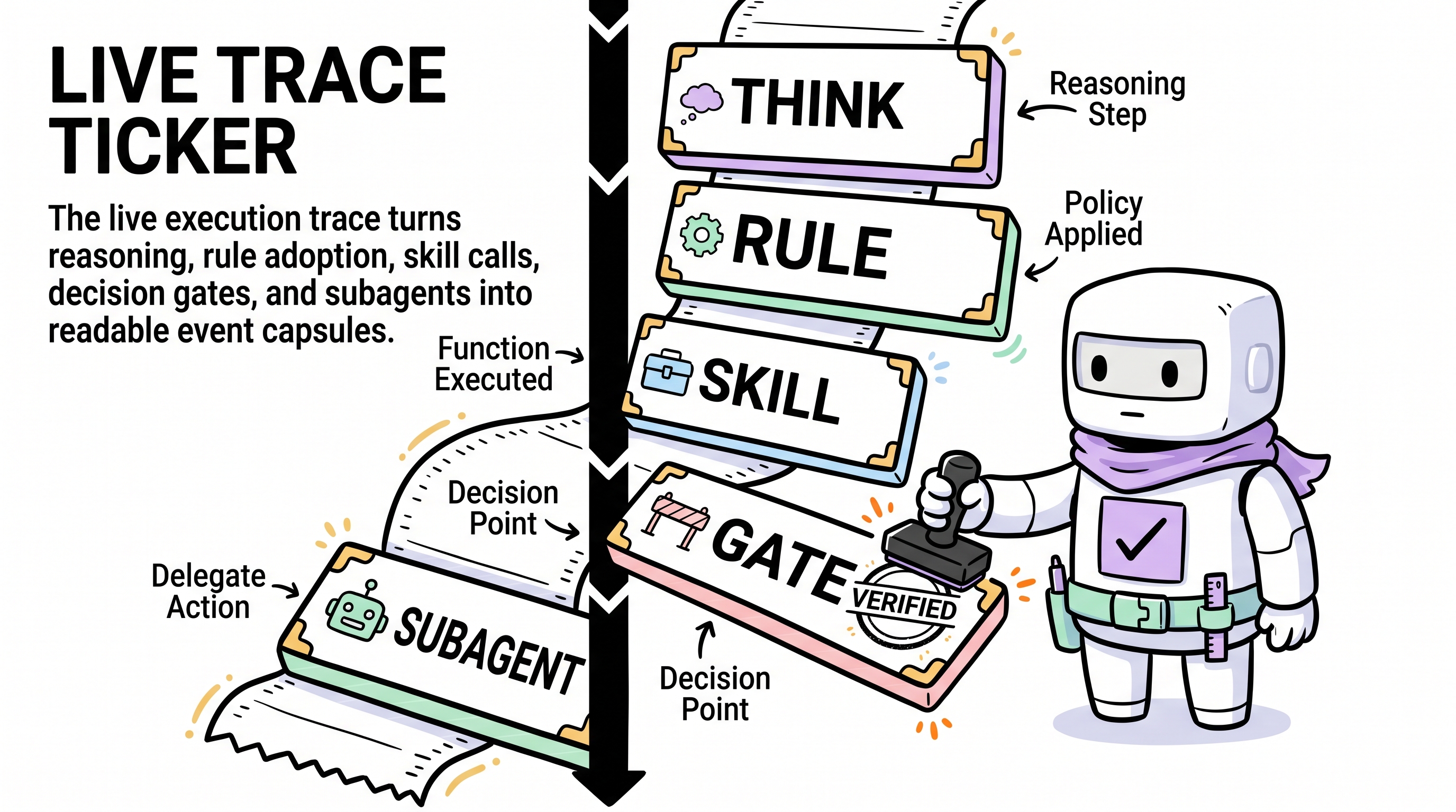 Comic explainer: live trace ticker