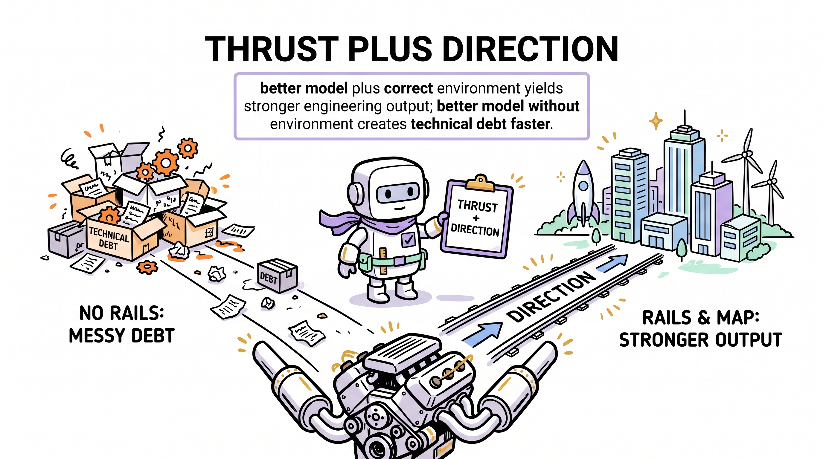 Comic explainer: thrust plus direction