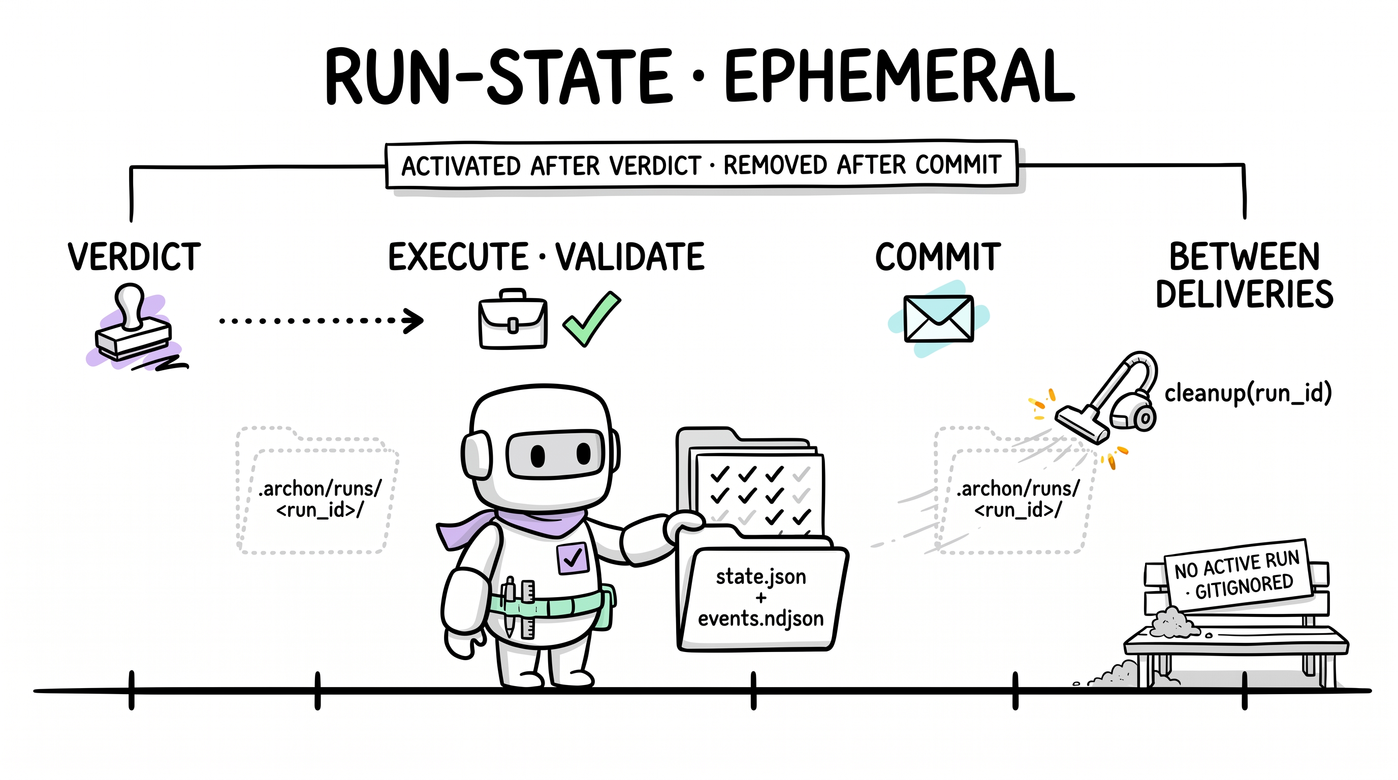 Comic explainer: run-state lifecycle